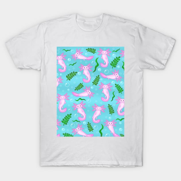 Axolotl pattern T-Shirt by Purrfect